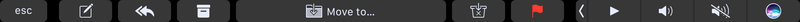 The Touch Bar options in mail. You have one tap access to moving to a specific folder, flagging a message or archiving,.